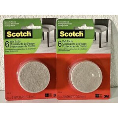 3M Scotch Two Pack 12 Felt Pads Total 2” Protects Floors and Furniture
