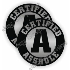 2-PACK Certified A-HOLE Funny Hard Hat Helmet Stickers | Foreman Gag Joke Decals
