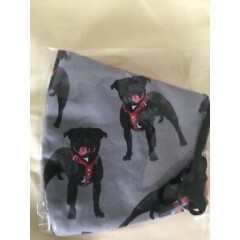 Staffordshire Bull Terrier Dog Face Mask..100%Cotton. Lined. Reversible 