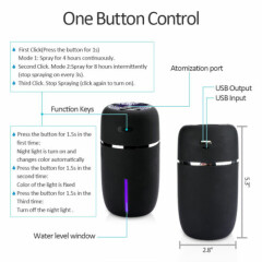 200ml Portable USB LED Mini Car Home Humidifier Aroma Oil Diffuser Mist Purifier