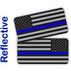 Hard Hat Stickers | *REFLECTIVE* Police American Flags Helmet Decals Labels Cops