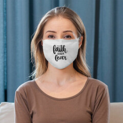 Cotton Washable Reusable Face Mask Faith over Fear Religious Jesus Christ God