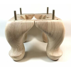 Unfinished Cabriole/Queen Anne Legs (Set of 4 legs) in 4", 5", 6",7.5", & 8.5"