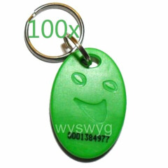 100pcs RFID Green color 125K EM Proximity Token Keyfobs a Part of Access control