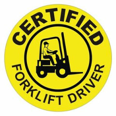 Certified Forklift Driver Hard Hat Decal / Label / Sticker Pallet Jack Tow Motor