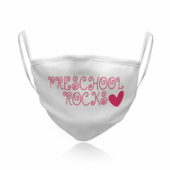 Cotton Washable Reusable Face Mask Preschool Rocks Teacher School Education