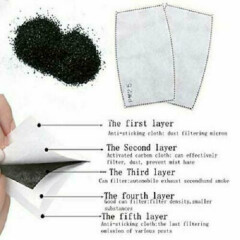 20X PM2.5 Activated Carbon Filter 5 Layer Replaceable For homemade Face Masks