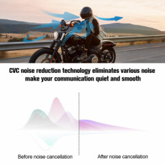 2x Motorcycle Intercom Bluetooth Helmet Headset, FODSPORTS V6S 1000m 6 Riders FM