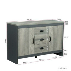 Side Cabinet with Drawers Double Doors for Dining Room Kitchen Sideboards/Buffet