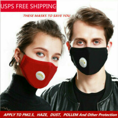 Washable Face Mask Anti Air Pollution Cotton Mask Mouth Cover With PM2.5 Filters