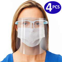 Set of 4 - Safety Full Face Shield Guard Protector Clear Reusable Helmet Glasses