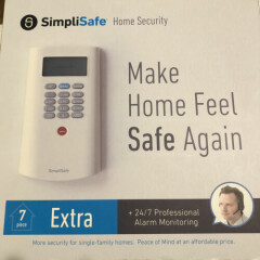 SimpliSafe Home Security System 7 Piece Original White Open Box