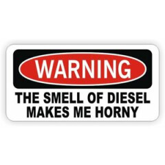 Funny Hard Hat Sticker | SMELL OF DIESEL MAKES ME HORNY | Safety Helmet Decal