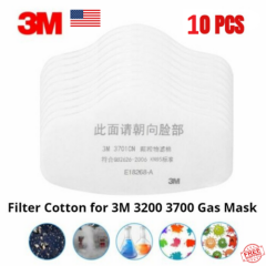 10Pcs 3701CN Filter Cotton for 3M 3200 3700 Respirator Gas - USA Fast Shipping