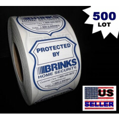 BULK Home Security Warning Sticker Decal Window Signs BRINKS 500 Wholesale Roll