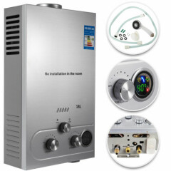 18L 5GPM Hot Water Heater Upgrade Type Propane Gas Instant Boiler W/ Shower Kit