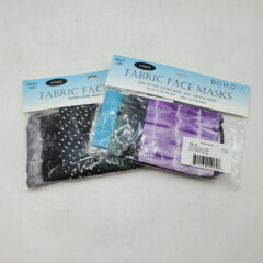 Boho Me Collection Adult Face Masks Multi Print and Tie Dye 4-PC Set (Lot of 2)