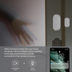 1-6Pack Mini Tuya Zigbee Smart Door Window Sensor Detector Home Burglar Security