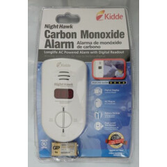 Kidde 900-0234 Nighthawk Carbon Monoxide Alarm, Long Life AC Powered w Batterery