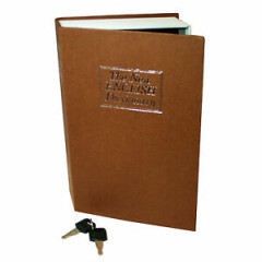 New BROWN Creative Key Lock Dictionary Book Hidden Safe Hide Cash Stuffs (Small