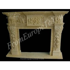 HAND CARVED CLASSICAL MARBLE FIREPLACE MANTEL FGD046