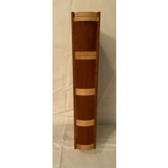 UNIQUE ALL WOODEN BOOK WITH HIDDEN COMPARTMENT FOR CASH, JEWELRY, HANDGUN, ETC.