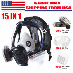 Facepiece Reusable Respirator 15 in 1 Full Face Gas Mask For Painting Spraying