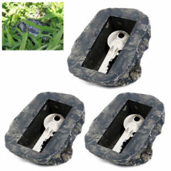 3X Hide A Key Holder Outdoor Rock Set Emergency Storage Spare Hider Safe Novelty