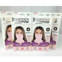 4pack Copper Fit Guardwell Face Protector Mask Youth Pink Washable (8+ One Size)