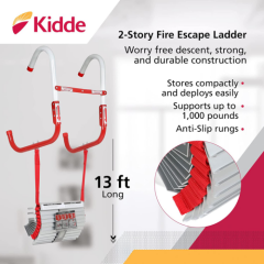 Kidde 468193 KL-2S, 2 Story Fire Escape Ladder with Anti-Slip Rungs, 13-Foot , R