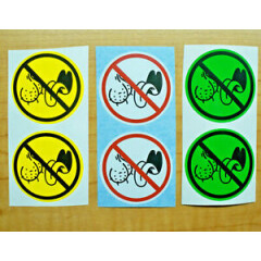 6pk Funny Hard Hat Stickers | No Bag Lickers Sarcastic Decals | Foreman Laborer