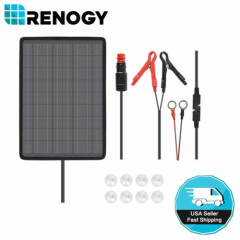 Renogy 10W 12V Solar Battery Trickle Charger Maintainer Battery Charging