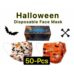 50-PCS Halloween Patterns Face Mask Assorted Adult Mouth Cover