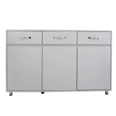 Grey Color Cabinet with 3 Drawers and 3 Doors 2 Different Size Sheling Space