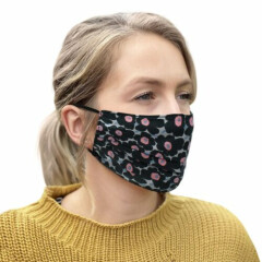 3Pc Blue Pink Floral Face Masks Protection Reusable Machine Washable Cotton