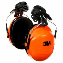 3M Hi-Viz Orange Earmuffs Hard Hat Attached 23dB Peltor H31P3E NEW Genuine