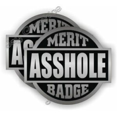 A-HOLE Merit Badge Funny Hard Hat Helmet Stickers | Foreman Gag Joke Boss Decals