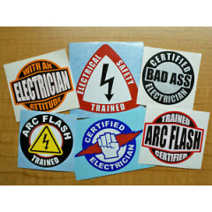 Funny Hard Hat Stickers / Bad Ass Electrician Electrial Safety Trained Arc Flash