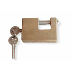 CISA Cut Resistant Rectangular Brass Padlock with Keys HEAVY DUTY 26510/77