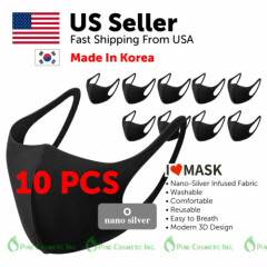 Cooling Nano-Silver Face Mask Cover Unisex Adult Washable Reusable Made in Korea