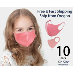 10 Pack Kids Face Mask Reusable Washable Breathable Unisex Pink Face Mask