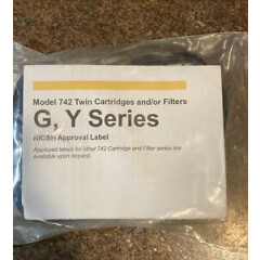 New Scott 3M Safety Cartridges Model 742 Twin Cartridges filters G,Y Series