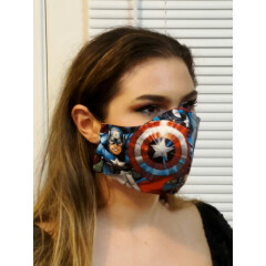XXL Face Mask The Avengers Captain America Double Layer reusable washable 