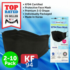 2/3/5/10 Pack KF94 BLACK Face Mask Individual Packed Safety Protective Adult