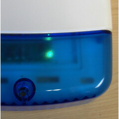 White Dummy/Decoy Alarm Bell Box with Blue Lens and dual alternate Flashing LEDs