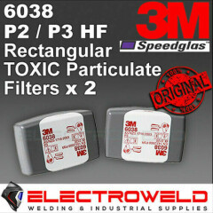 2x 3M 6038 P2 P3 HF OV AG Filter Cartridge Respirator Acid Gas Chemicals Welding