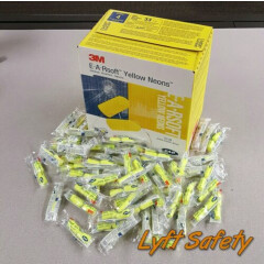 3M E-A-Rsoft Ear Plugs Noise Reduction 33dB Yellow Neon Foam One Use 10/PACK 