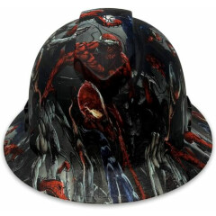 Full Brim Cartoon Symbiote Slaughter Design Acerpal Vented 6 Point Safety Helmet