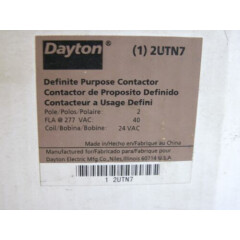 Dayton Definite Purpose Contactor 2UTN7 Coil 24V Fla@277VAC 2 Pole (Y) 