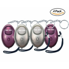 Personal Alarm keychain for WOMEN/KIDS siren 140 DB LOUD & LED light (4 PACK)